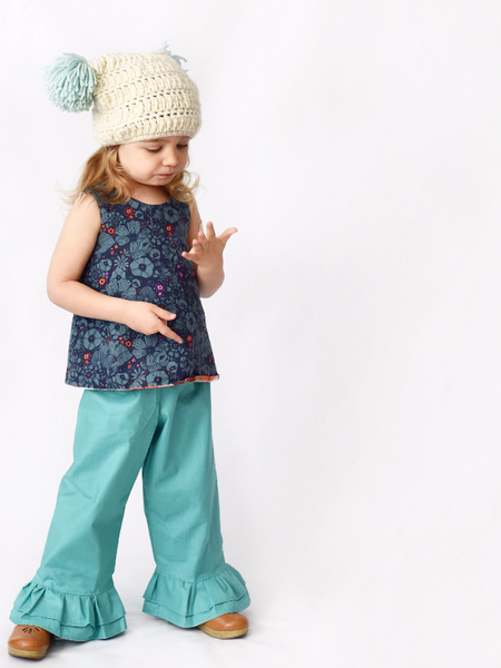 Solid Ruffle Pants
