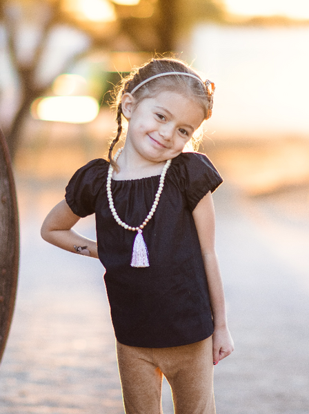 Solid Peasant Top