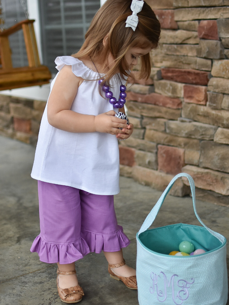 Spring Solid Peasant Top