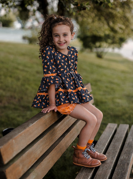 August Dress of the Month Loralie Candy Corn