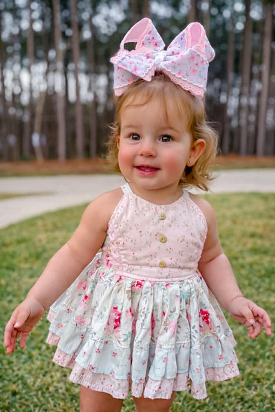 Flowers and Lace Skirted Romper or Dress