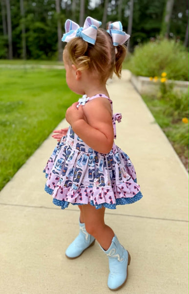 Cowgirl Boots Dress or Skirted Romper